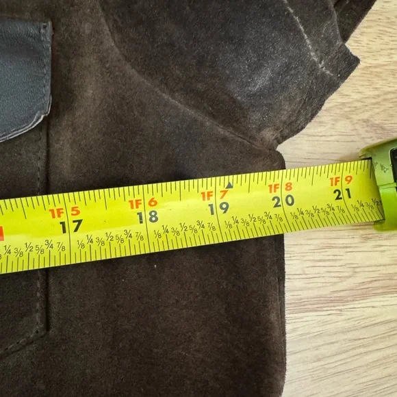 Margaret Godfrey Vintage Brown Leather Short Sleeve Button Down Shirt L - Picture 5 of 9